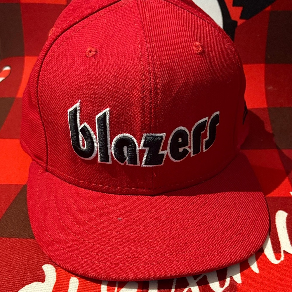 New Era Red Portland Trail Blazers  Fitted Hat